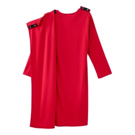 Silverts Hospital Gowns for Women Open Back, Night Gowns for Elderly Women, Adaptive Clothing for Seniors, Hospice Care Supplies, Hospital Robe, Old Lady Dress - Red SMA