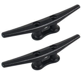 BALAVA Boat Cleats 6 inch,Boat Dock Cleats,Electrophoretic Coated Black Dock Cleats,Rope Cleats Dock Cleats for Dock Tie Down or Nautical Decor,Screws Not Included (2 Pack)