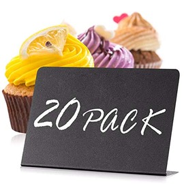 Mini Chalkboard Signs for Food 20 Pack - Small Chalkboard Food Signs for Party Buffet Weddinng - Small Black Food Display Stands - Chalk Table Food Labels - Little Chalkboard Food Signs for Buffet