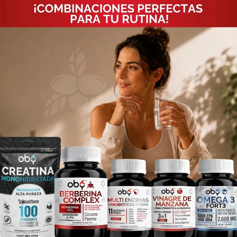 Berberina Hcl 1000mg Potenciada Piperina Curcuma Glucontrol Oby Berberine Complex