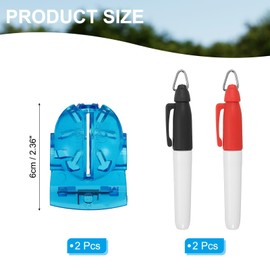 PATIKIL Golf Ball Line Marker Tool, 1 Set Golf Ball Alignment Marking Tool Golf Ball Liner with Line Marker Stencil with 2 Color Marker Pens for Putting Ball Marker, Blue