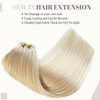 Ice White Weft Hair Extensions Human Hair Light Blonde Sew