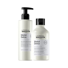 L'Oréal Professionnel Metal Detox Kit | Tratamiento Pre-Shampoo 250ml + Shampoo en Crema Anti-Depósito Metales 300ml | Previene el Quiebre y Protege e