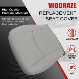 Vigoraze Front Driver & Passenger Bottom Replacement Perforated Leather Seat Covers Gray Compatible with Toyota Highlander 2008 2009 2010 2011 2012 2013
