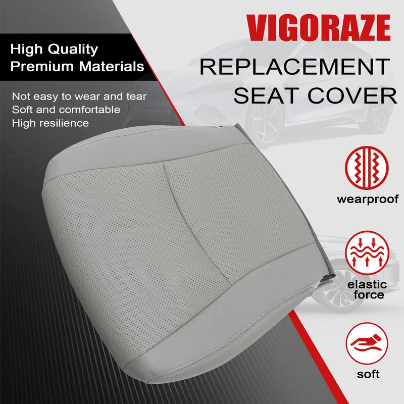 Vigoraze Front Driver & Passenger Bottom Replacement Perforated Leather Seat