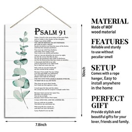 Christian Decor, Rustic Hanging Wood Plaque Sign, Inspirational Wood Art Signs, Religious Artwork, Christian Wall Decor, Home Office Decor, Living Room Decor, Bedroom Decor, Psalms 91 Wall Sign