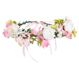 AWAYTR Leaf Flower Crown Garland Headpiece - Hair Floral Wreath Adjustable Flower Headbands for Bridal Wedding Festival Party Flower Leaves Crown