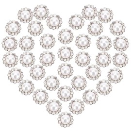 NQJNQJ 200 Pcs 12mm Rhinestone and Pearl Buttons for Clothing, DIY Craft Projects, Sewing Accessories, and Shoes