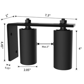 SongYung 4" Gate Roller Guide with L-Bracket, Universal Adjustable Gate Guide Roller,Sliding Gate Rollers,Heavy Duty Sliding Gate Kit for Door Hardware and Sliding Gates(2Pack-Black)