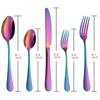 VANDBAO Rainbow Flatware Cutlery Silverware Set 20 Pieces, Stainless Steel