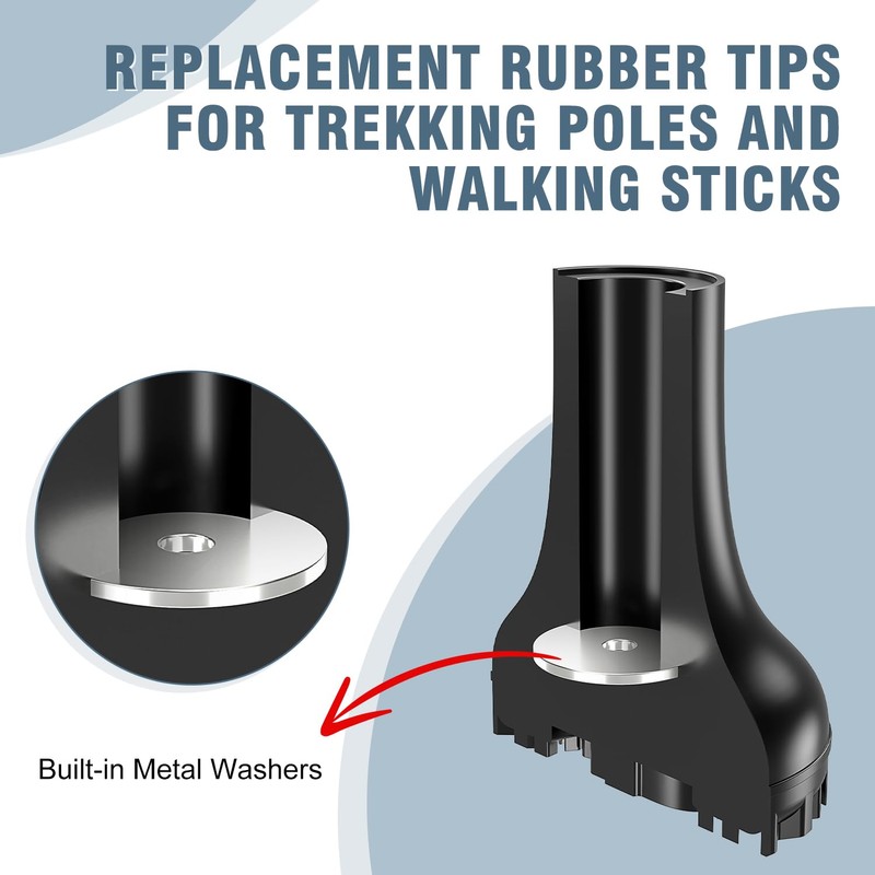 supregear Heavy Duty Rubber Replacement Caps for Hiking and Trekking