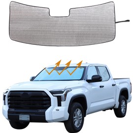 Parasol para parabrisas delantero de coche compatible con Toyota @ Tundra 2022-2023 Aunginsy Parasol para parabrisas automotriz, visera reflectante plegable para rayos UV y protección solar contra el calor, accesorios interiores del coche