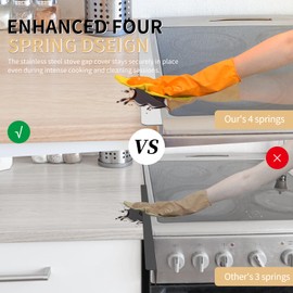 MOFINO Stove Gap Covers 316 Stainless Steel Stove Gap Filler Oven Side Gap Filler Between Stove and Counter Slide In Range Trim Kit for Kitchen 2 Pack(23.2” Silver)