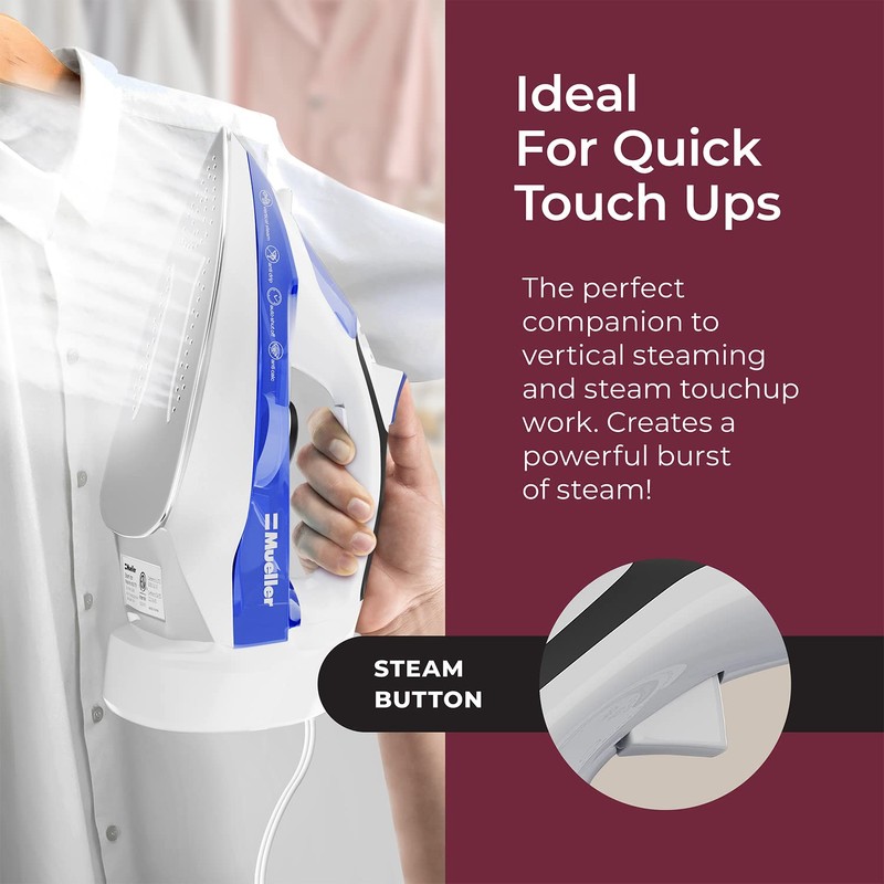 Mueller Professional Grade Steam Iron, Retractable Cord for Easy Storage,