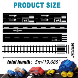 Wzenclave 4 Pieces Road Tape DIY Traffic Sign Set, Trains Railways Train Track Model Traffic Washi Tape Car Stickers Road Sticker Rolls for Arts, DIY Crafts, Journals, Planners, Scrapbook（5cm x 5m ）
