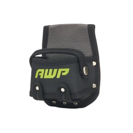 AWP Tape Measure Pouch with Metal Belt Clip and Tunnel Loop, Tool Belt Accessory