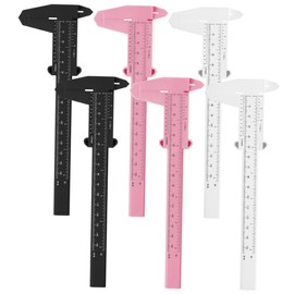 Angoily 6pcs Eyebrow Calipers Dual Scale Ruler for Precise Eyebrow Measurement Durable Makeup Tool for Shaped White Black and Pink