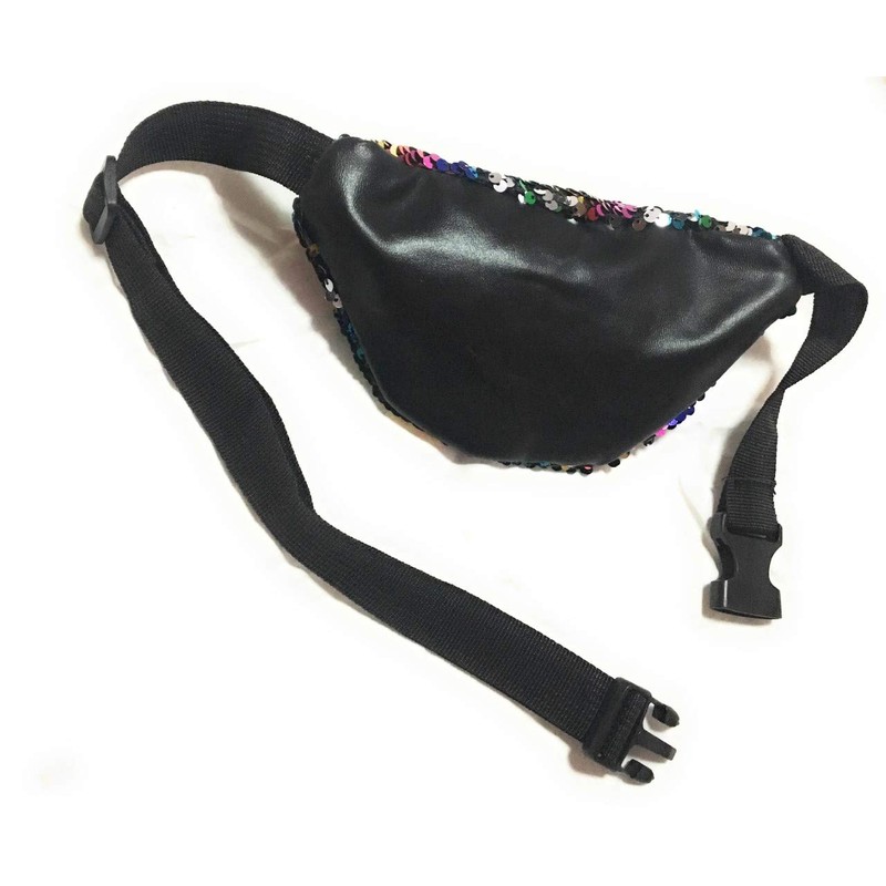 Small Rainbow Sequin Bum Bag Fanny Pack Travel Waist Money