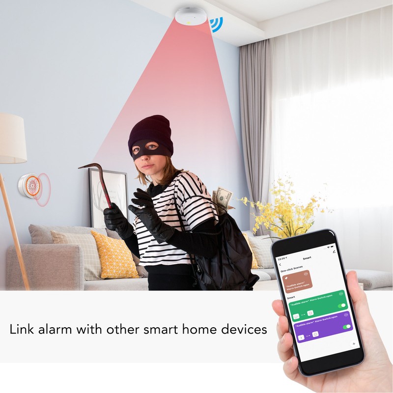 Smart Sound and Light Alarm 2.4GHZ Wireless APP Remote Control