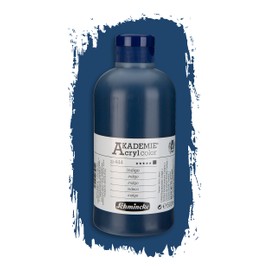 Schmincke - Akademie Acrylic Colour, Indigo 500 ml, 23444028, Fine Artist Acrylic Paint, Brilliant, Highly Lightfast and Cadmium-Free, for Acrylic Painting, Mixed Media
