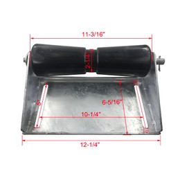 12 inch Boat Trailer Keel Roller with Bracket Assembly Kit Boat Trailer Roller Galvanized Steel Black Rubber