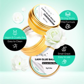 Lash Lift Glue Balm Eyelash Lifting Perm Jasmine Strong Hold Lash&Brow Perm Glue Balm Eyebrow Glue Adhesive Powerful Sticky Brow Lamination 0.35Oz/10G