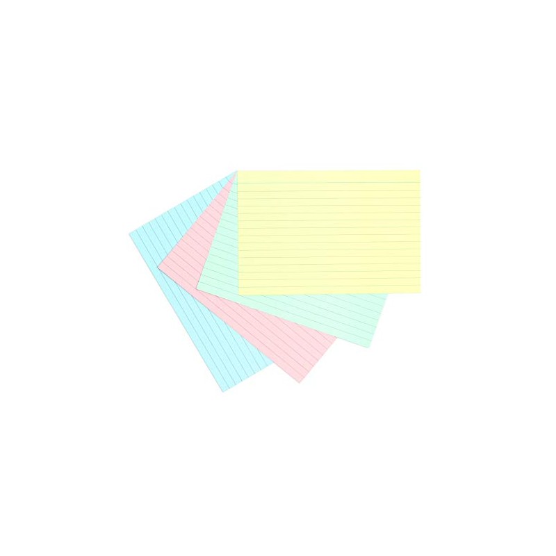 Silvine A6 Multi-Coloured Record Cards - Lined with Headline, 100