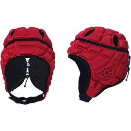 Civlann Goalkeeper Soft Padding Headgear, Breathable Head Padded, Adjustable Helmet for 7v7 Passing Leagues, Flag Football, Rugby, Brazilian jiu-Jitsu, Children Playing - Red * S
