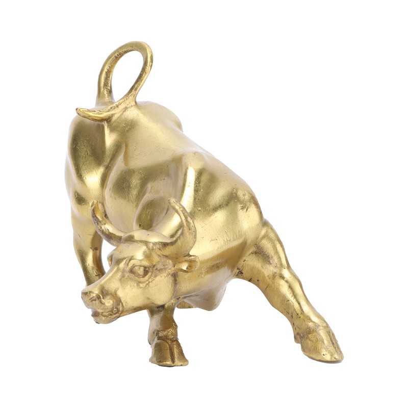 Wall Street Copper Bull Brass Animal Statue Artwork Desktop Decoration