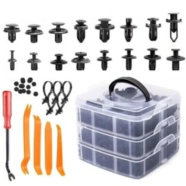 Unbranded 650Pcs Car Retainer Auto Fasteners Push Trim Plastic Clips Pin Rivet Bumper Kit