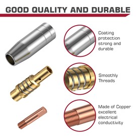 ARCCAPTAIN for MB15 15AK MIG Welding Gun Kit .035" Contact Tip Nozzle Diffuser MIG Welding Gun Accessory Kit for MB15 & ARCCAPTAIN MIG200 MIG130 (.035" MIG Gun Accessory Kit)