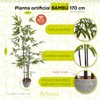Artego Planta Artificial Decorativa Moderna con Maceta Bambú Grande de