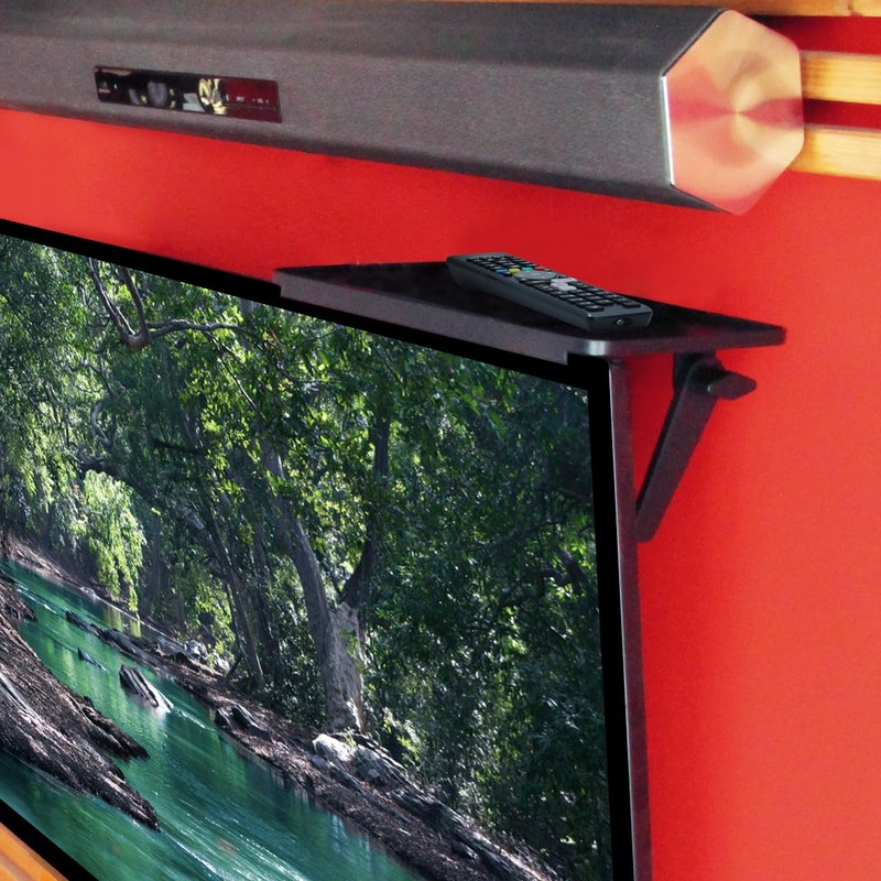 Metronic 451074 TV Shelf, Monitor Mount, Multimedia Boxes, Speakers, Black