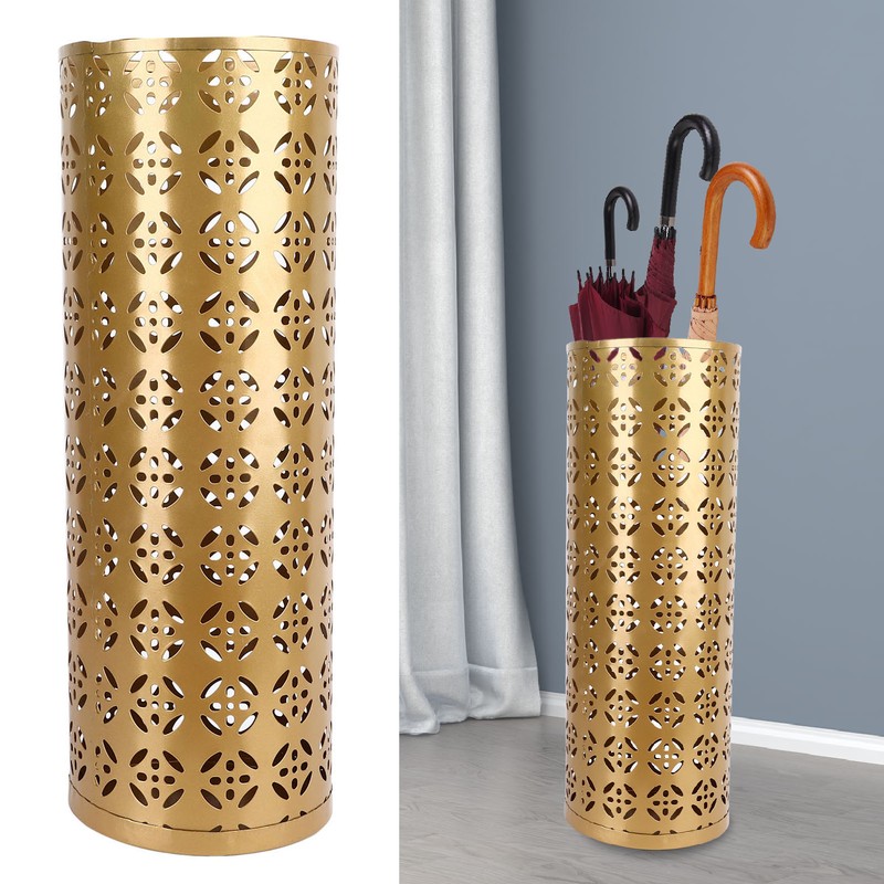 Umbrella Holder Round Rust Proof Stylish Hollow Copper Pattern Metal