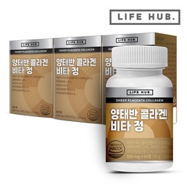 LifeHub 라이프허브 양태반 콜라겐 비타 정 3통(180정) 6개월분 LifeHub Placenta Collagen Vitamin Tablets 3 Bottles (180 Tablets) 6-Month Supply
