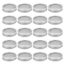 HERKINDNESS Screw Lids for Jars, Pack of 20 70 mm Iron Lids, Seal Twist Off Lid, Silver Glass Lid for Jars, for Sealing Spice Jars, Candy Jars, Coffee Jars, etc