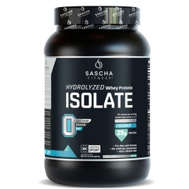 SASCHA FITNESS Hydrolyzed Whey Protein Isolate,100% Grass-Fed (2 Pounds, Coconut)