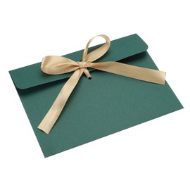 PATIKIL Invitation Envelopes, 25 Pack Greeting Card Envelope with Ribbon for Wedding Party, Green