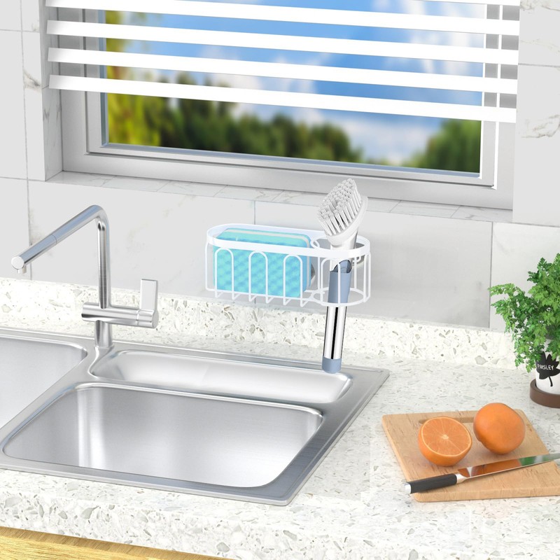 Yazoni 2-in-1 Sponge Holder for Kitchen Sink, Suction Cup Sponge