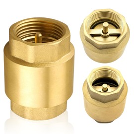3/4 Inch Brass Check Valve with Female Thread, DN20 Backflow Preventer Universal with Female Thread on Both Sides, 3/4 Inch Vertical Brass Check Valve, Check Valve Water