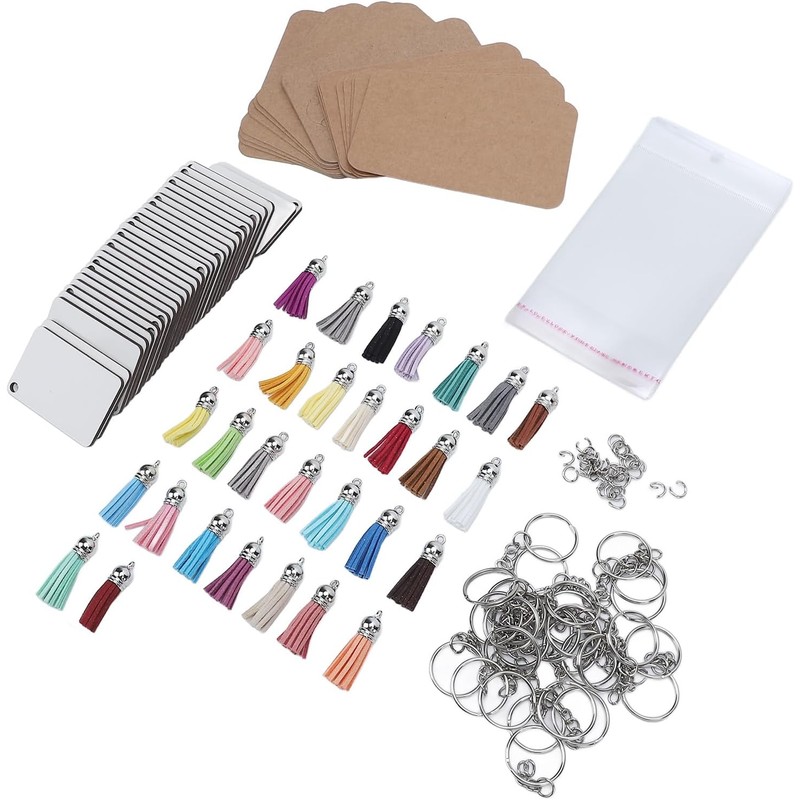 Yosoo Kit de Llaveros en para Sublimación, Paquete Completo de