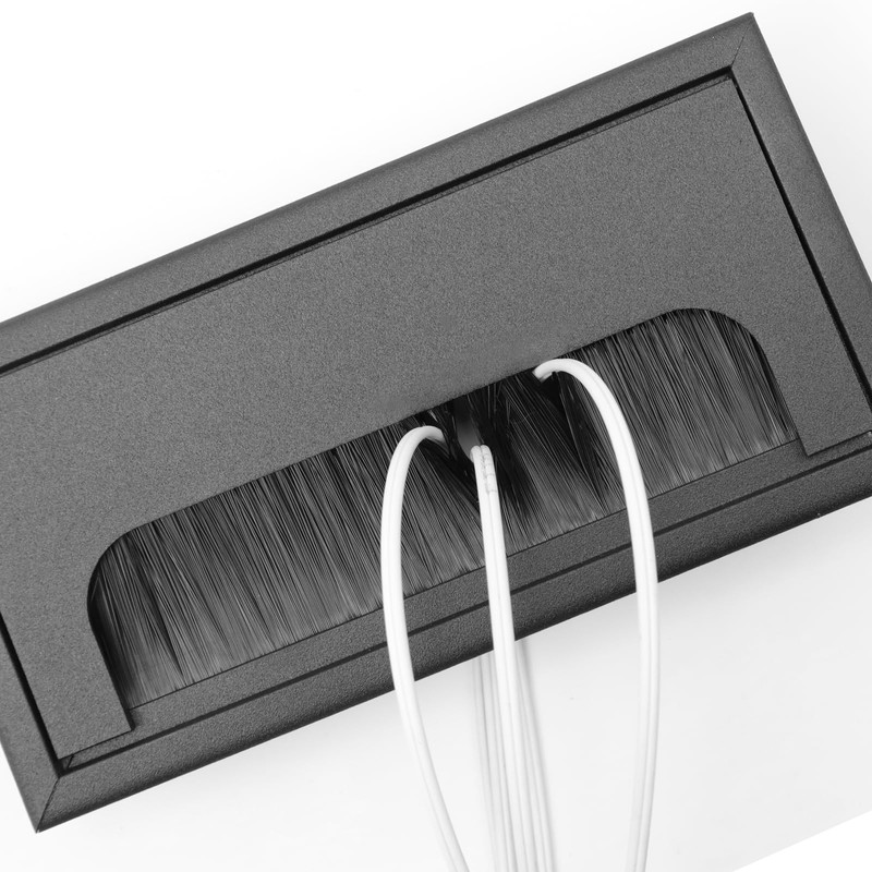 Rannb Rectangle Cable Grommet Metal Wire Hole Cover for Management