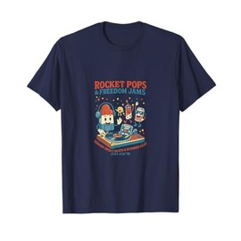 Retro 4th of July Rocket Pop DJ – Patriotic Vintage Design T-Shirt