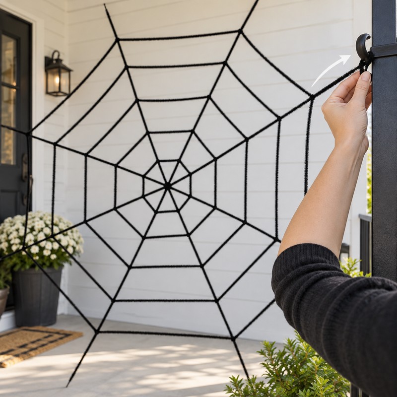 150/250cm Giant Stretchy Spider Web Halloween Cobweb, Black White Spider