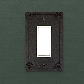 allen + roth Texas Star Wall Light Switch Plate Single Rocker Toggle GFCI Cover Dark Oil-Rubbed Bronze 1 Gang