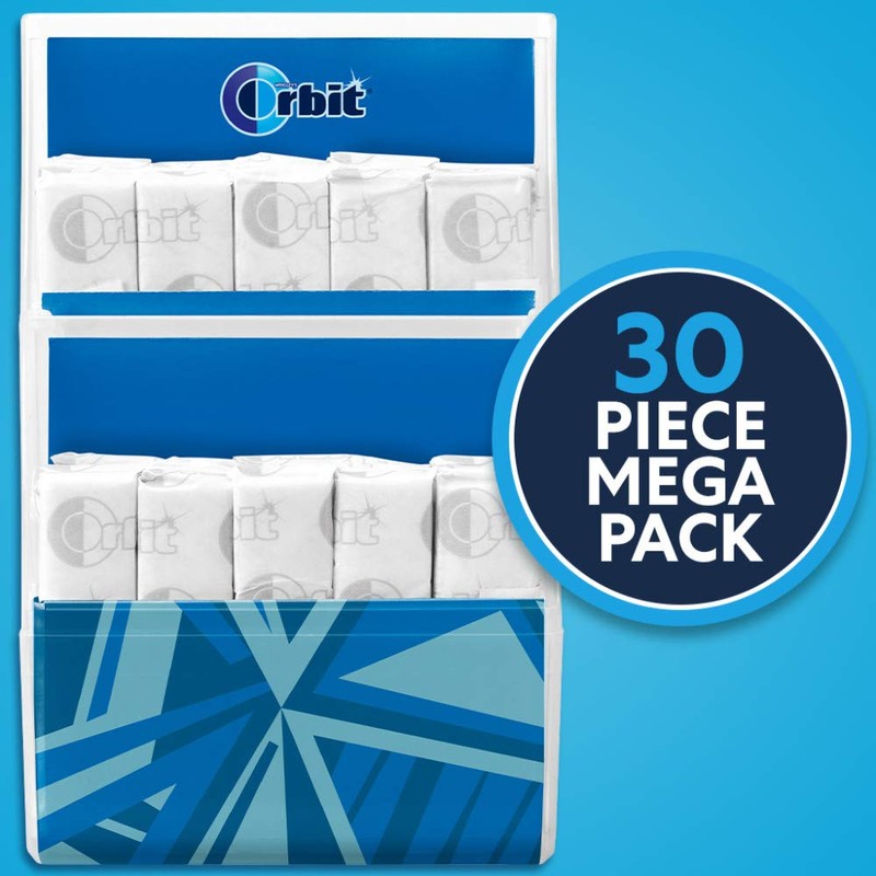 ORBIT Peppermint Sugar Free Chewing Gum Travel Essentials Mint Spring