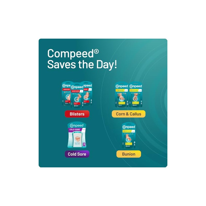 Compeed Hydrocolloid Cold Sore Treatment Patches (30 Invisible Plasters for