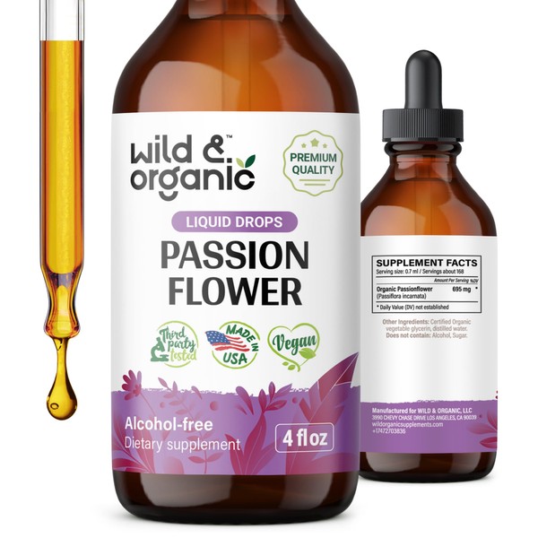 Passion Flower Herb Tincture - Organic Passionflower Liquid Extract Supplement