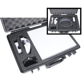 Slim Waterproof Hard Case fits Starlink Mini Dish Kit - Precision Cut Foam For Starlink Mini, Kickstand, Pipe Adapter, Power Supply, Cables & More in Dual Level Closed Cell Durable Foam