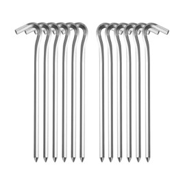 Pack of 12 tent pegs, tent pegs, long and robust pegs for hard floors and normal, ideal for garden, camping, fishing and camping